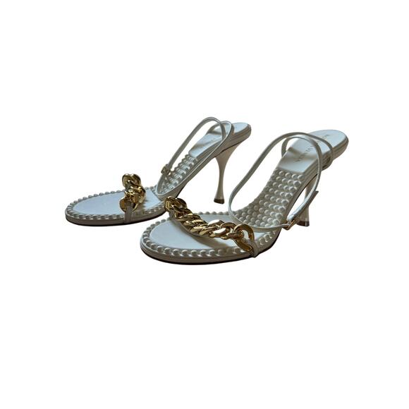 Bottega Veneta NIB Dot Leather Sandals in String (White) Size 39 - Picture 5 of 10